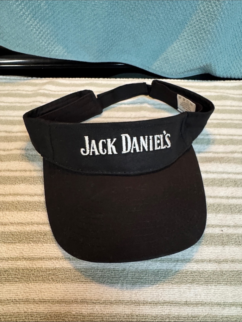 Jack Daniel's Black Visor with White Embroidered Logo Mens